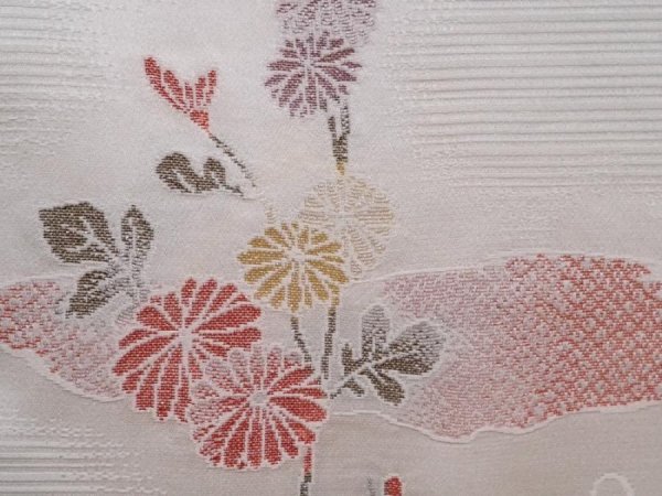 Photo4: 6128T02z510 Vintage Japanese Kimono Silk HAORI Chrysanthemum Light blue (4)