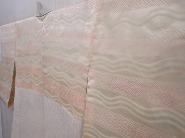 Photo8: 6128T02z510 Vintage Japanese Kimono Silk HAORI Chrysanthemum Light blue (8)