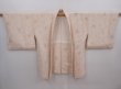 Photo5: 6128T03z690 Vintage Japanese Kimono Silk HAORI Flowers Cream-White (5)