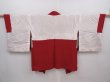 Photo7: 6128T07z560 Vintage Japanese Kimono Silk HAORI Peacock feather Dull red (7)