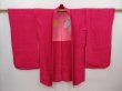 Photo6: 6128T08z570 Vintage Japanese Kimono Silk HAORI Flowers Pink-Purple (6)