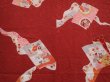 Photo3: 6128T09z430 Vintage Japanese Kimono Silk HAORI Booklet Red-Brown (3)