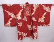 Photo5: 6128T09z430 Vintage Japanese Kimono Silk HAORI Booklet Red-Brown (5)