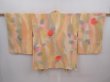 Photo1: 6128T10z610 Vintage Japanese Kimono Silk HAORI Flower Light cream (1)