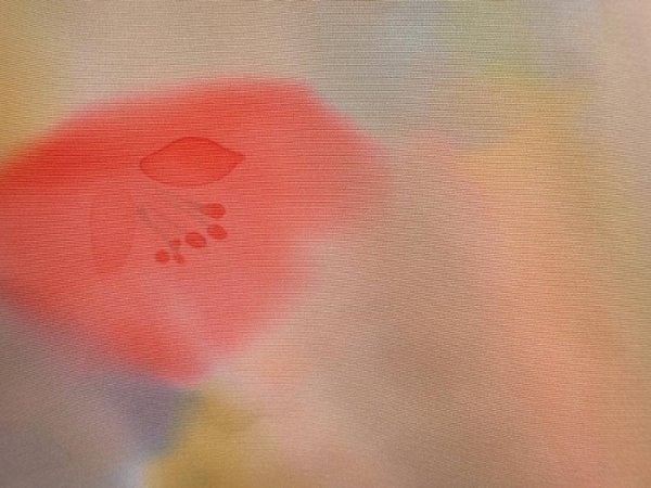 Photo4: 6128T10z610 Vintage Japanese Kimono Silk HAORI Flower Light cream (4)