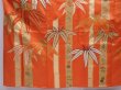 Photo5: 6128T13z1020 Vintage Japanese Kimono Silk FURISODE Bamboo Dark orange (5)