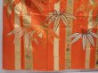 Photo6: 6128T13z1020 Vintage Japanese Kimono Silk FURISODE Bamboo Dark orange (6)