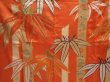 Photo8: 6128T13z1020 Vintage Japanese Kimono Silk FURISODE Bamboo Dark orange (8)