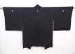 Photo1: 6129T04z650 Vintage Japanese Kimono Silk HAORI Karakusa Black (1)