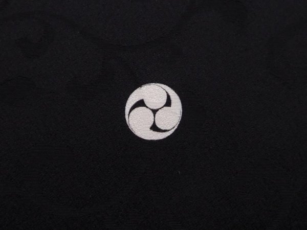 Photo5: 6129T04z650 Vintage Japanese Kimono Silk HAORI Karakusa Black (5)