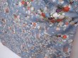 Photo4: 6129T11z1100 Vintage Japanese Kimono Silk FURISODE Flowers Steel blue (4)
