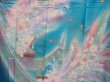 Photo8: 6129T13z1160 Vintage Japanese Kimono Silk FURISODE Flowers Cyan blue (8)