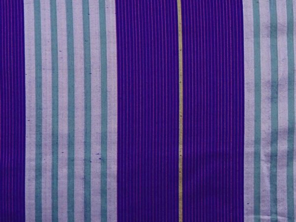 Photo6: 6206T01z670 Vintage Japanese Kimono Silk MEISEN KOMON  Purple (6)