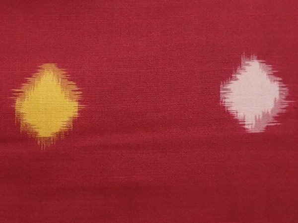 Photo7: 6206T02z650 Vintage Japanese Kimono Silk MEISEN KOMON Dot Red-Brown (7)