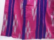 Photo4: 6206T03z530 Vintage Japanese Kimono Silk MEISEN KOMON  Pink-Purple (4)