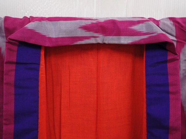 Photo7: 6206T03z530 Vintage Japanese Kimono Silk MEISEN KOMON  Pink-Purple (7)