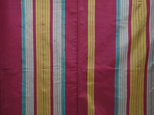 Photo5: 6206T04z600 Vintage Japanese Kimono Silk MEISEN KOMON  Wine red (5)