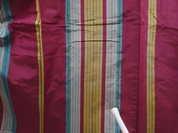 Photo6: 6206T04z600 Vintage Japanese Kimono Silk MEISEN KOMON  Wine red (6)
