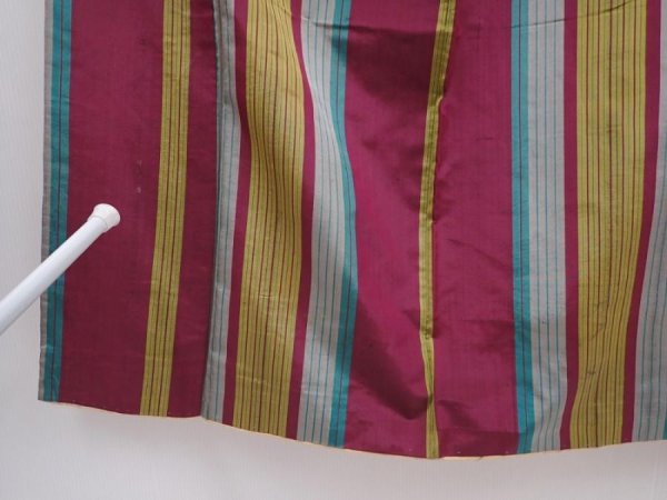 Photo8: 6206T04z600 Vintage Japanese Kimono Silk MEISEN KOMON  Wine red (8)