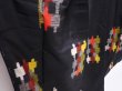 Photo3: 6206T05z630 Vintage Japanese Kimono Silk MEISEN KOMON  Black (3)
