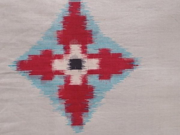 Photo6: 6206T06z350 Vintage Japanese Kimono Silk HITOE MEISEN KOMON  Light gray (6)