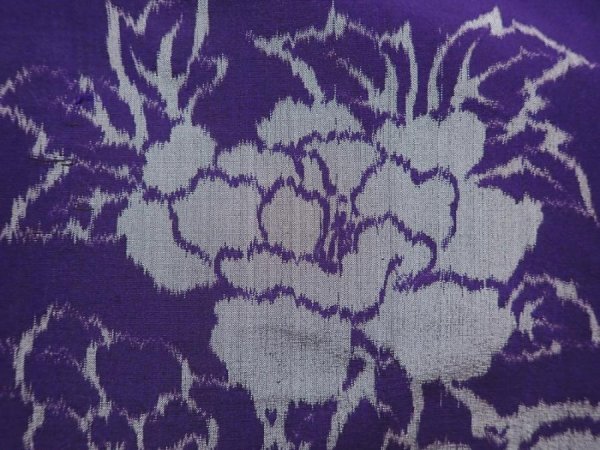 Photo6: 6206T08z460 Vintage Japanese Kimono Silk MEISEN KOMON  Dark lavender blue (6)