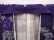 Photo7: 6206T08z460 Vintage Japanese Kimono Silk MEISEN KOMON  Dark lavender blue (7)