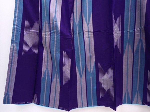 Photo4: 6206T09z620 Vintage Japanese Kimono Silk MEISEN KOMON  Dark lavender (4)