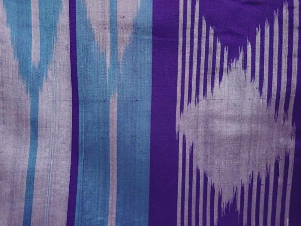 Photo6: 6206T09z620 Vintage Japanese Kimono Silk MEISEN KOMON  Dark lavender (6)