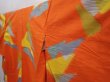 Photo2: 6206T10z710 Vintage Japanese Kimono Silk MEISEN KOMON  Dark orange (2)
