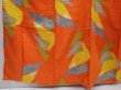 Photo4: 6206T10z710 Vintage Japanese Kimono Silk MEISEN KOMON  Dark orange (4)