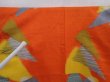 Photo7: 6206T10z710 Vintage Japanese Kimono Silk MEISEN KOMON  Dark orange (7)