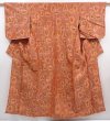 Photo1: 6206T11z610 Vintage Japanese Kimono Silk MEISEN KOMON Vase Dark coral (1)
