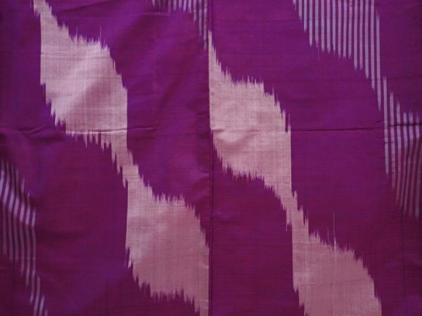 Photo5: 6206T12z550 Vintage Japanese Kimono Silk MEISEN KOMON  Purple (5)