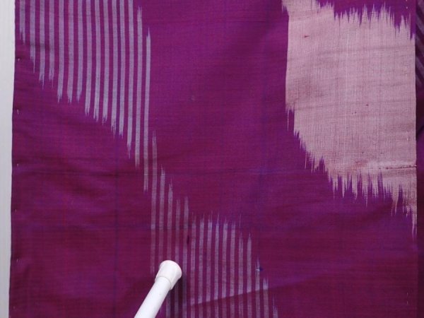 Photo7: 6206T12z550 Vintage Japanese Kimono Silk MEISEN KOMON  Purple (7)