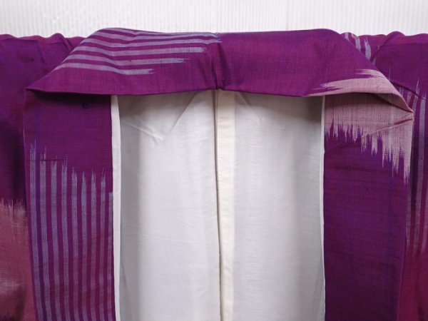 Photo8: 6206T12z550 Vintage Japanese Kimono Silk MEISEN KOMON  Purple (8)