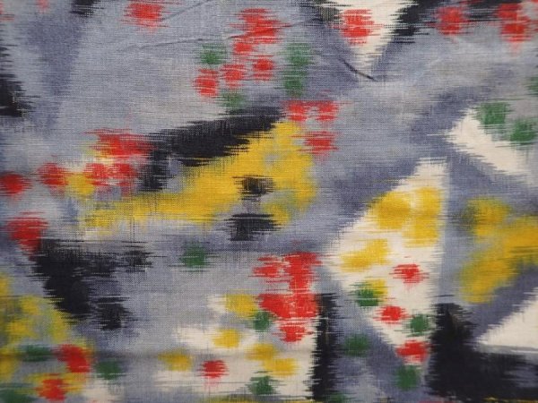 Photo6: 6206T13z670 Vintage Japanese Kimono Silk MEISEN KOMON  Gray (6)