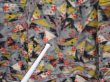 Photo7: 6206T13z670 Vintage Japanese Kimono Silk MEISEN KOMON  Gray (7)