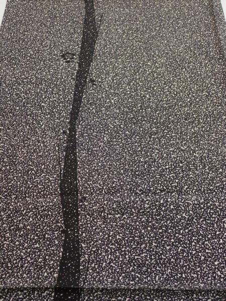 Photo2: 2Q01z60  Japanese Kimono Silk  FABRIC Plum tree Black 41.3x14.8 (2)