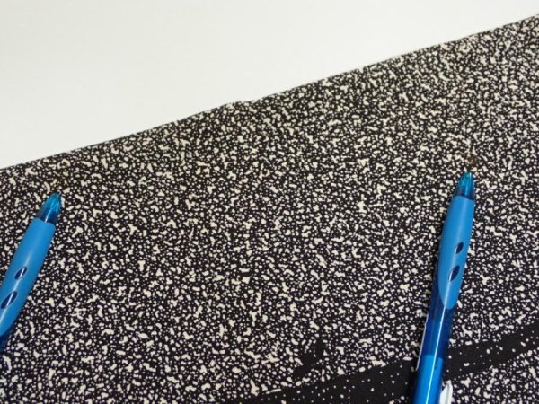 Photo6: 2Q01z60  Japanese Kimono Silk  FABRIC Plum tree Black 41.3x14.8 (6)