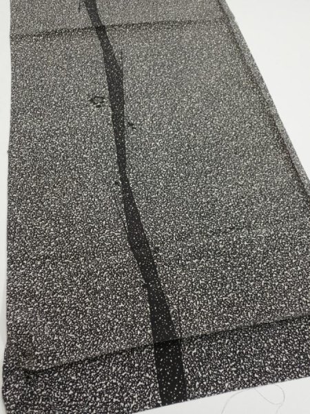 Photo3: 2Q02z60  Japanese Kimono Silk  FABRIC Plum tree Black 41.3x14.8 (3)