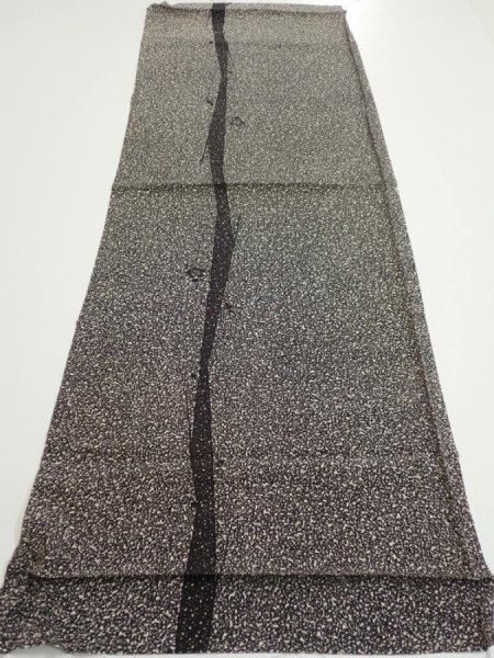 Photo6: 2Q02z60  Japanese Kimono Silk  FABRIC Plum tree Black 41.3x14.8 (6)