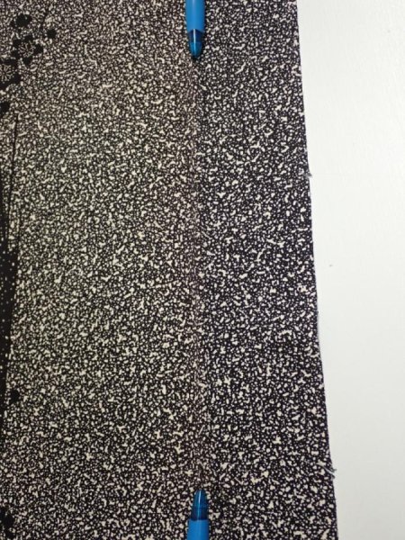 Photo8: 2Q04z90  Japanese Kimono Silk  FABRIC Plum tree Black 64.6x14.8 (8)