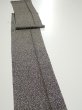 Photo5: 2Q07z60  Japanese Kimono Silk  FABRIC  Black Off-white 83.5x7.1 (5)