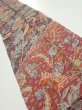 Photo1: 2Q10z30  Japanese Kimono Silk  FABRIC Flowers  41.3x7.3 (1)
