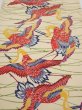 Photo1: 2N01z60  Japanese Kimono Crepe Silk  FABRIC Crane Light cream 40.2x14.0 (1)