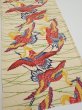 Photo2: 2N01z60  Japanese Kimono Crepe Silk  FABRIC Crane Light cream 40.2x14.0 (2)
