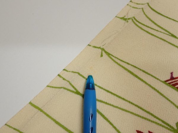 Photo6: 2N08z50  Japanese Kimono Crepe Silk  FABRIC Crane Light cream 60.6x7.1 (6)