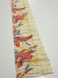 Photo5: 2N09z60  Japanese Kimono Crepe Silk  FABRIC Crane Light cream 83.5x6.9 (5)