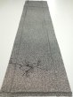 Photo5: 2N02z80  Japanese Kimono Silk  FABRIC Pine Black Off-white 56.7x14.8 (5)